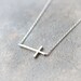 Sideways Cross Necklace in silver