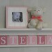 Pink Baby Gift Shower Gift - PInk Baby Girl Nursery Decor Personalized for STELLA - 24" Shelf Sign With 6 Wooden Letters Pink