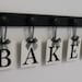 Name Sign, Custom Last Name, Personalized Family Wood Sign, Wedding Gift, Anniversary, Includes Black 5 Peg Hooks - BAKER
