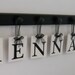 Baby Nursery Hanging Wall Letter Sign Set Includes 7 Wooden Hangers Black. Custom Name for - KENNADY