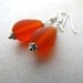 Sea Glass Seaglass Earrings Red Orange BellinaCreations Bellina Creation