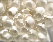 200 rose petals, handmade ivory wedding rose petals, satin flower petals, toss petals for the flower basket