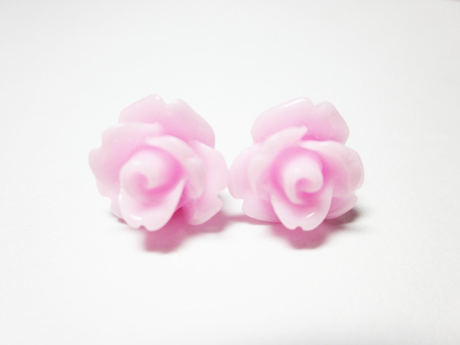 Pink Rose Earrings