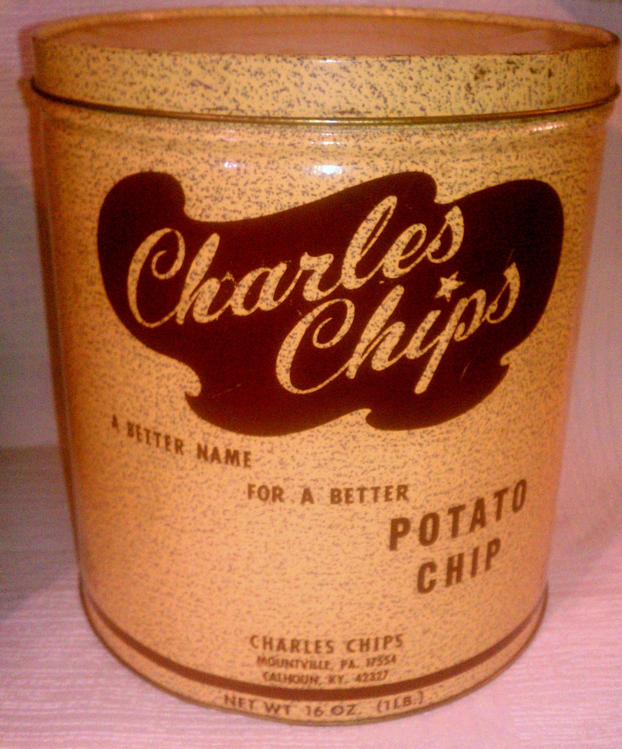 Charles Chips Potato Chip Tin Can by swagJUICE on Etsy
