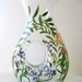 Hand painted glass pitcher with wildflower and fern.