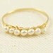 Tiny Freshwater Pearl 14k Gold Stacking Ring