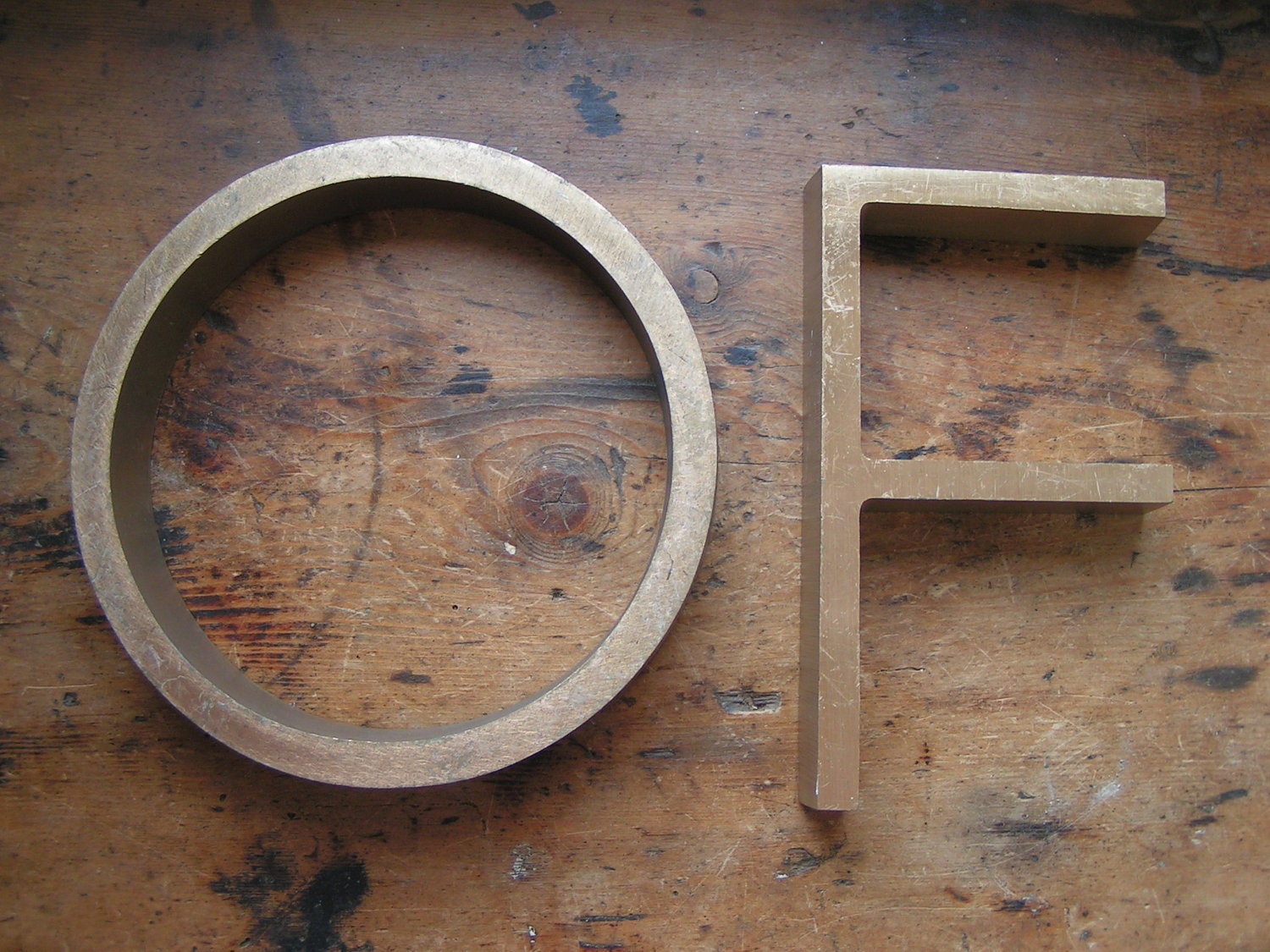 Vintage Heavy Brass Letter O