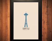 Seattle Minimalist City Poster - 12" x 18"