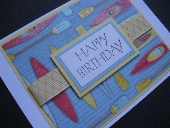 Kayak Happy Birthday by SnoValleyGreetings on Etsy