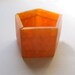 Vintage retro chunky neon tangerine orange pearlised lucite stretch cuff bracelet