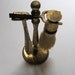 Vintage retro brass bathroom shaving set and stand
