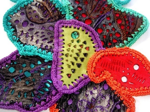 Statement Necklace in vivid colors "Flowers in my garden"