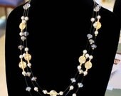 Aflé Bijoux Wedding Set - Swarovski Pearls and Cristals Necklace