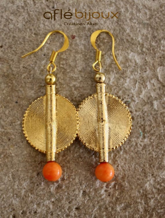 Aflé Bijoux African Earrings: Orange Coral Earrings