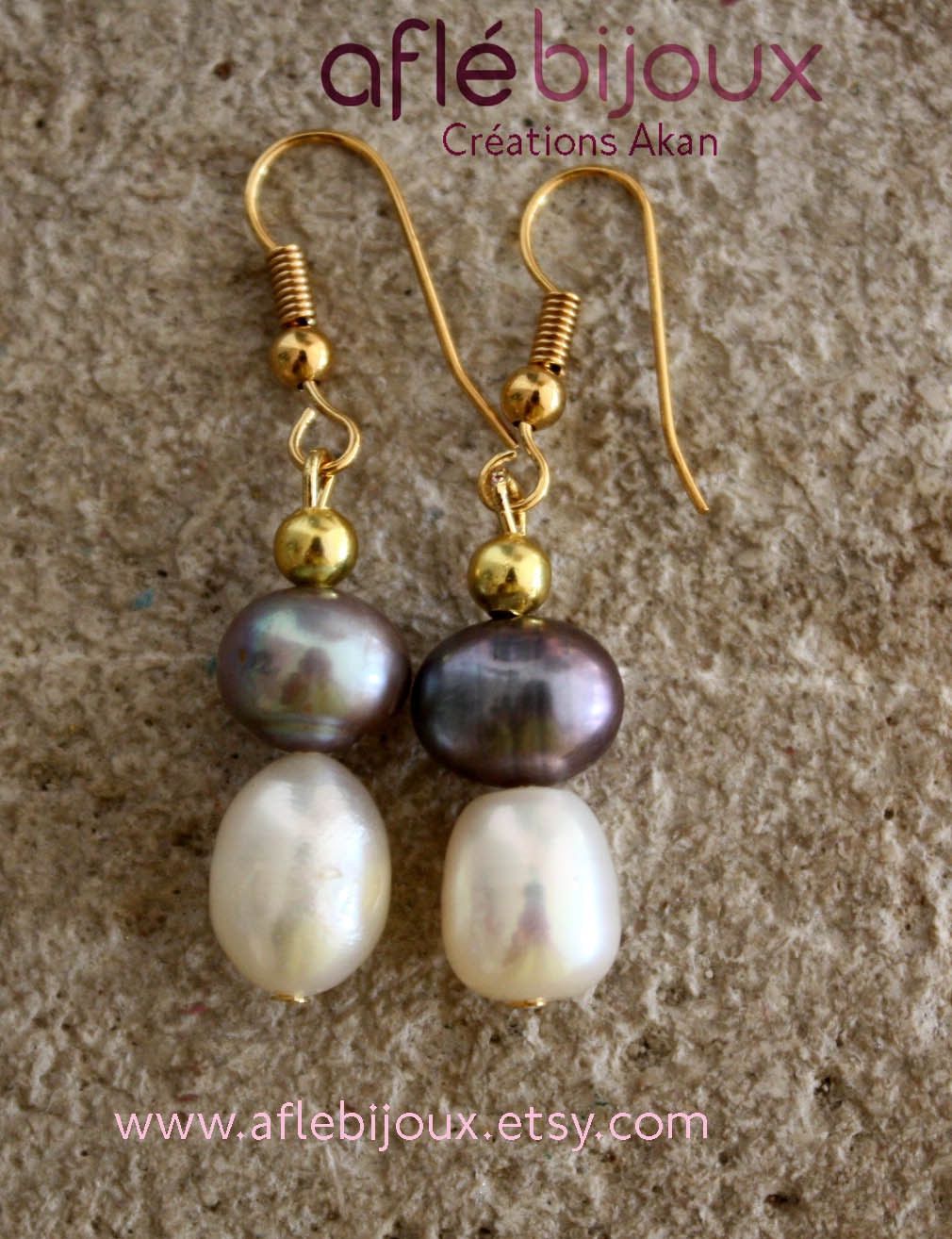 Aflé Bijoux Sweet Water Pearls Earrings - Anthracite