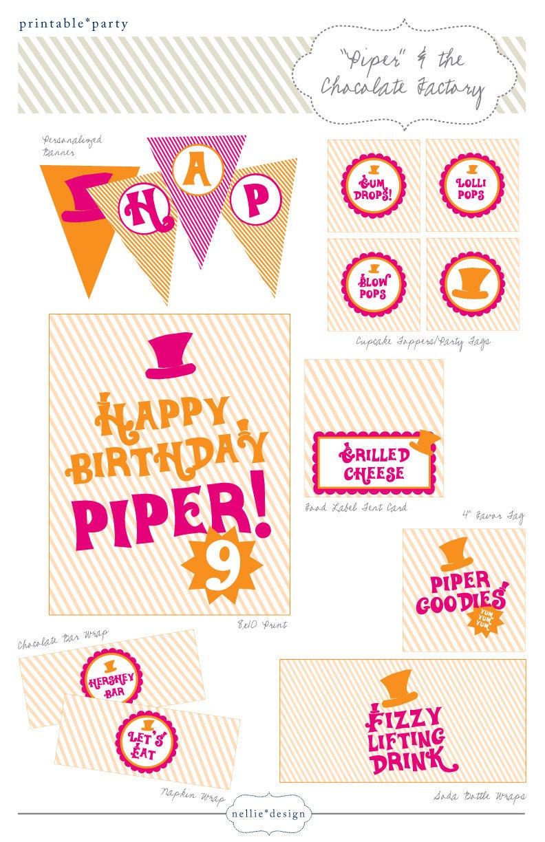 Willy Wonka Birthday Party Printables