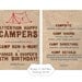Camping Party Invitation - 5x7 Printable Design