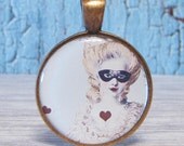Marie Antoinette - 1 inch Circle Pendant with Free Ball Chain or Keyring (1210)
