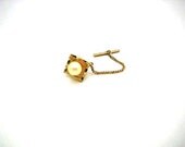 Vintage Men's Tie Tack - Gold Filled with Pearl Center - Mad Men Style