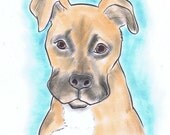 Pet portrait. Custom drawn in Color