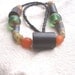 African Ebony wood Recycled glass AYIDOHUEDO necklace by Fianaturals