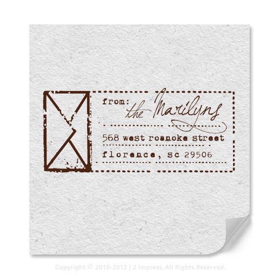 Personalized Address Rubber Stamp With Envelope Graphic
