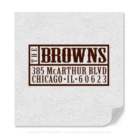 Custom Return Address Rubber Stamp Western Label Style