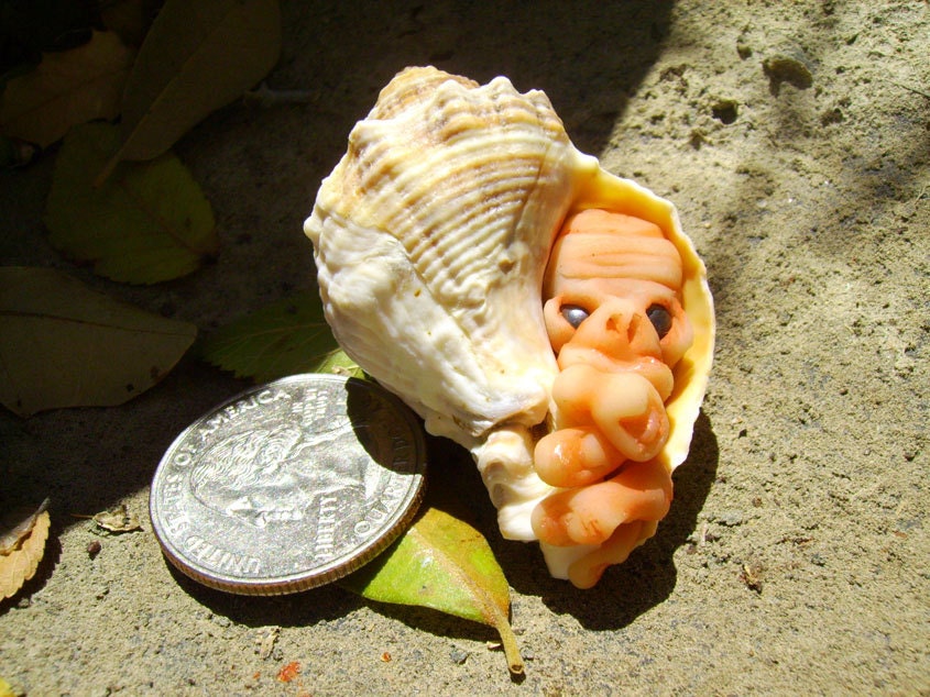 Sculpture Folklore Steampunk Goth - Frank in Shell