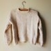 Bulky Cream Wool Diamond Knit Sweater