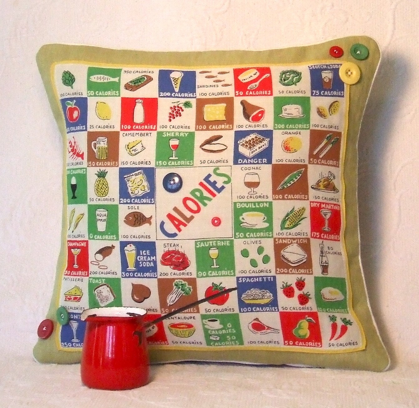 Calorie Vintage Hanky Pillow