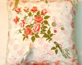 Rose Bouquet Vintage Hanky pillow