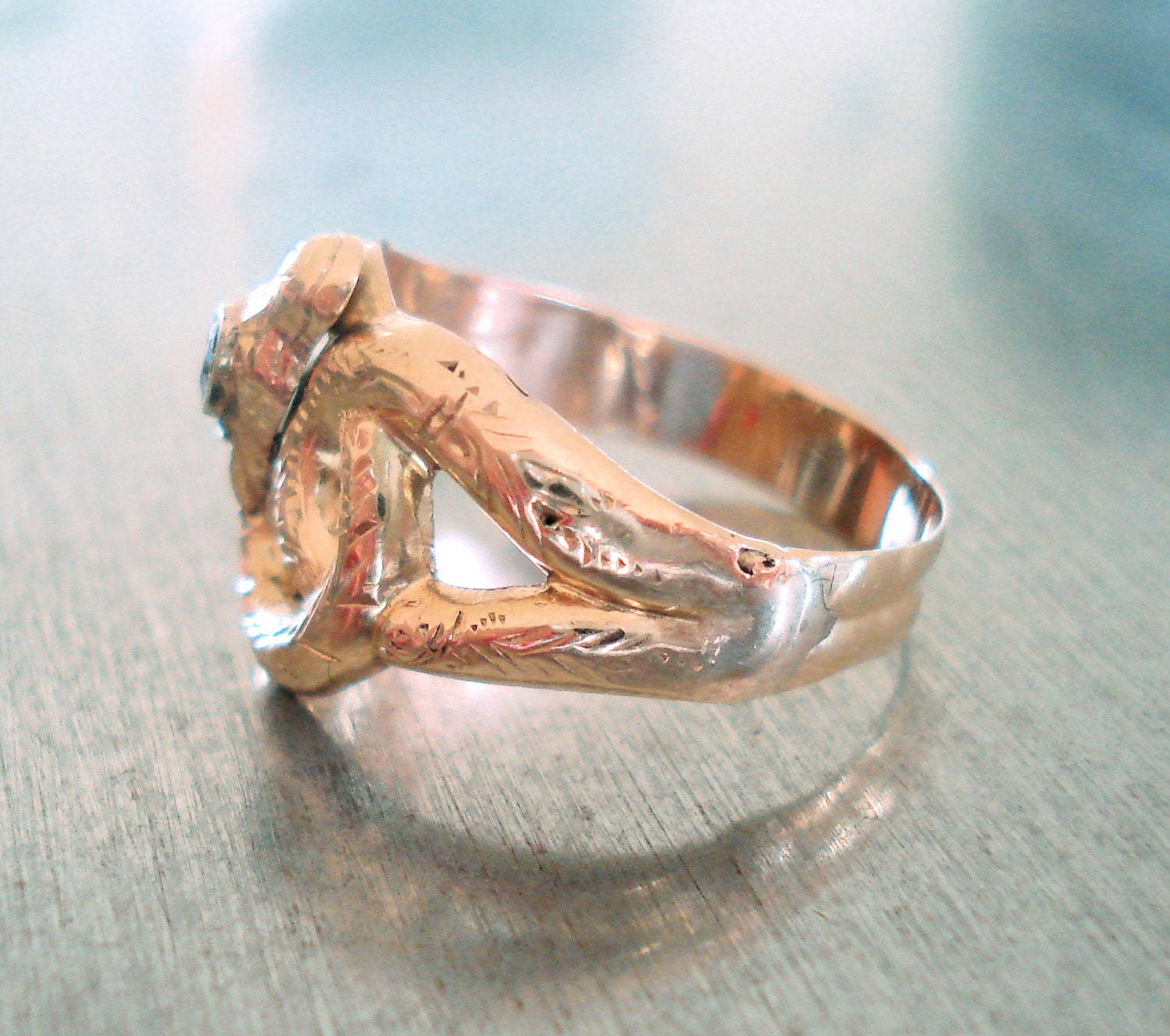 Antique Victorian Ruby and Diamond Serpent Ring