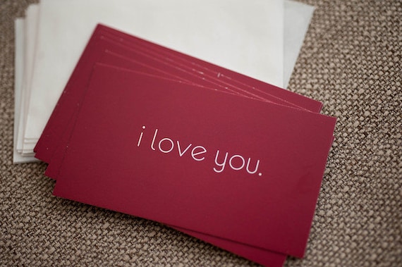 i love you mini cards with envelopes