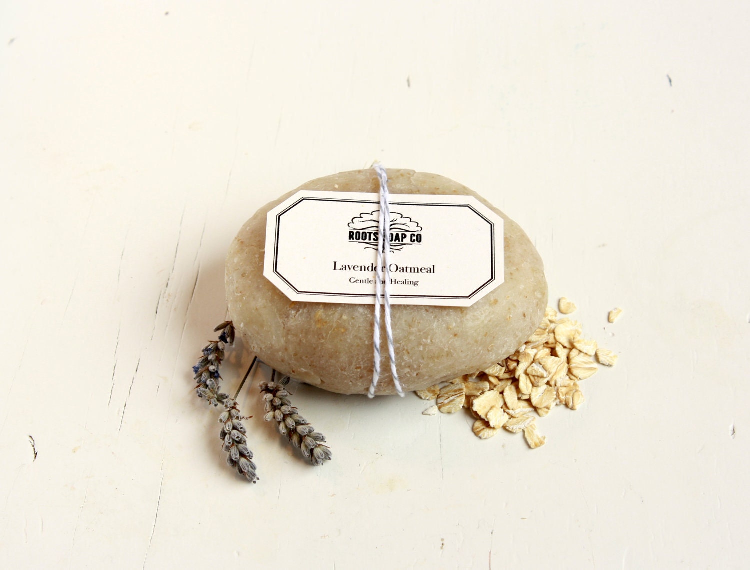 Lavender Oatmeal Soap Round / Cold Process Soap, Eco Friendly Soap / Sensitive Skin Soap