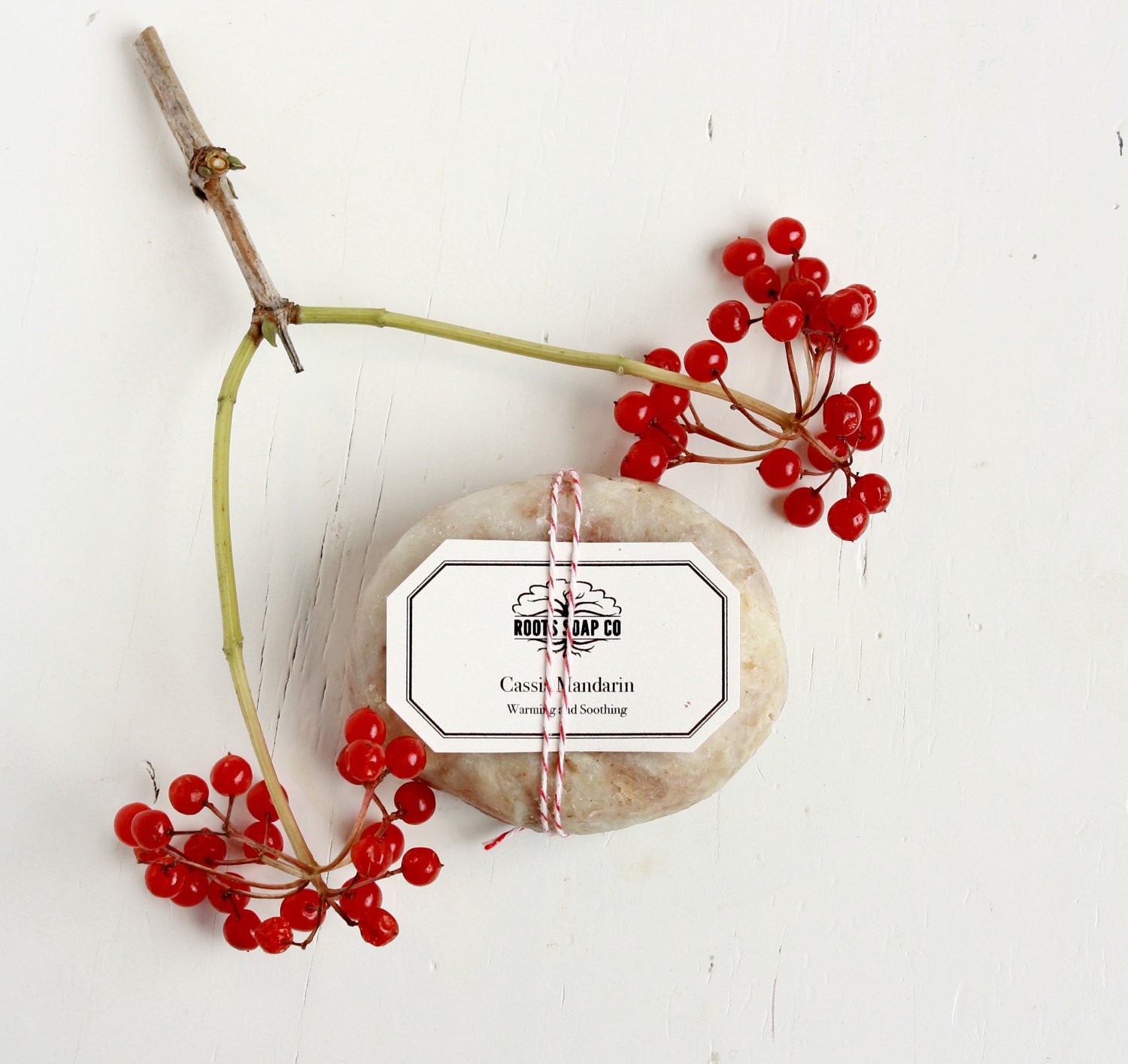 Cassia Mandarin Soap Round / Handmade Cold Process Soap / Cinnamon Soap