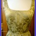 Vintage Romantic Dressing - 1960's Mad Men Style Gold Jacquard Sleeveless Bombshell Cocktail Dress