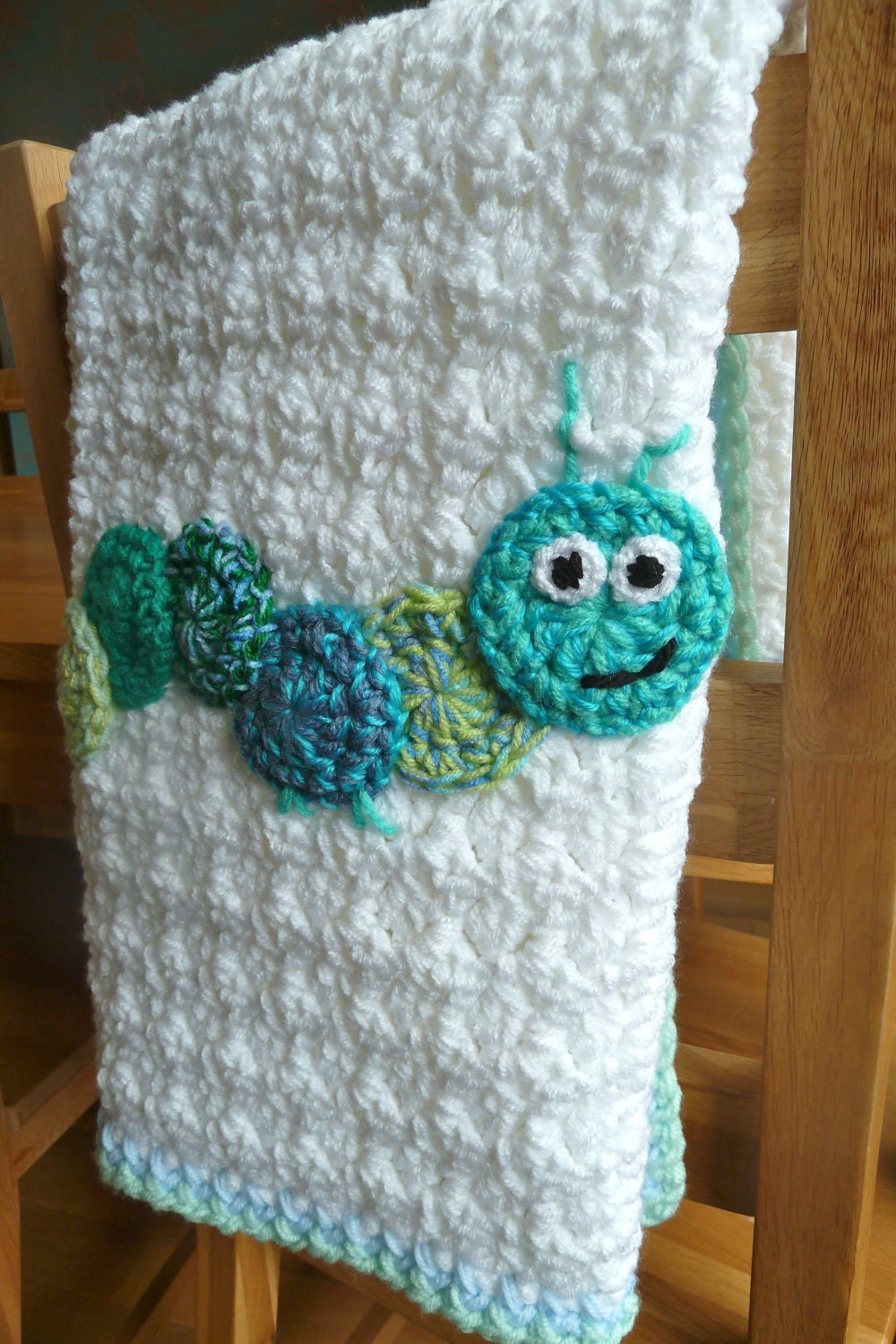 Crochet Caterpillar Baby Blanket by CraftyRedman on Etsy