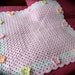 Crochet Baby Blanket in Pink with White Flowery Trim