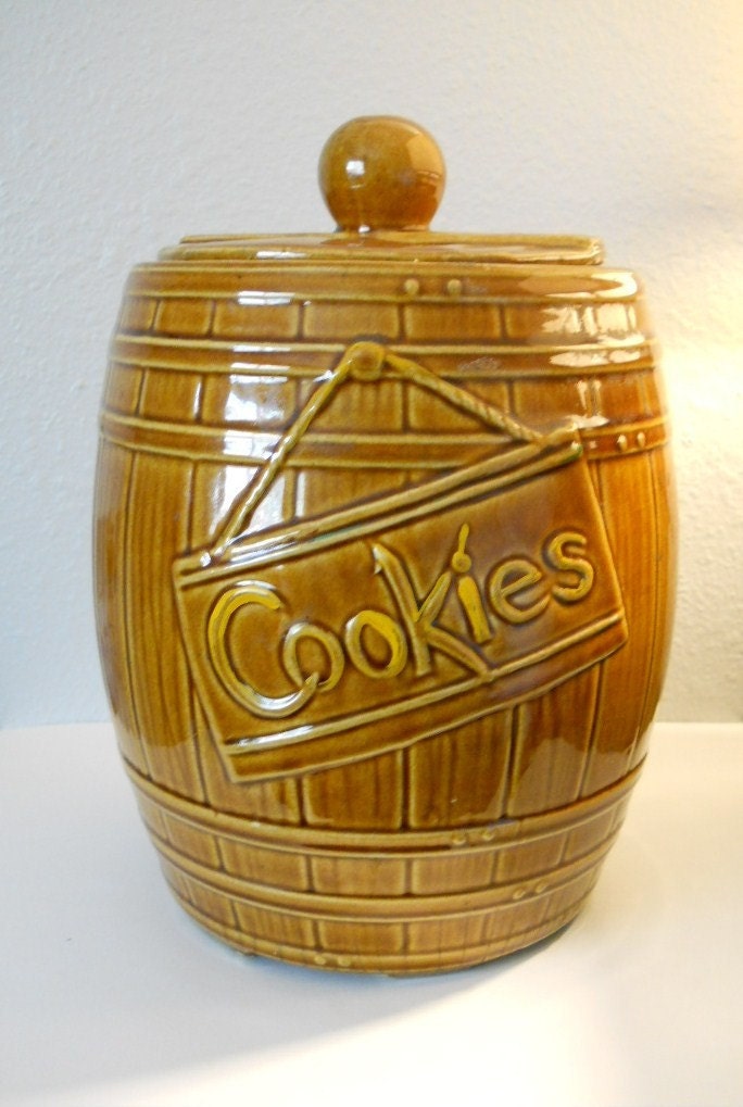 Vintage McCoy Barrel Cookie Jar by on Etsy
