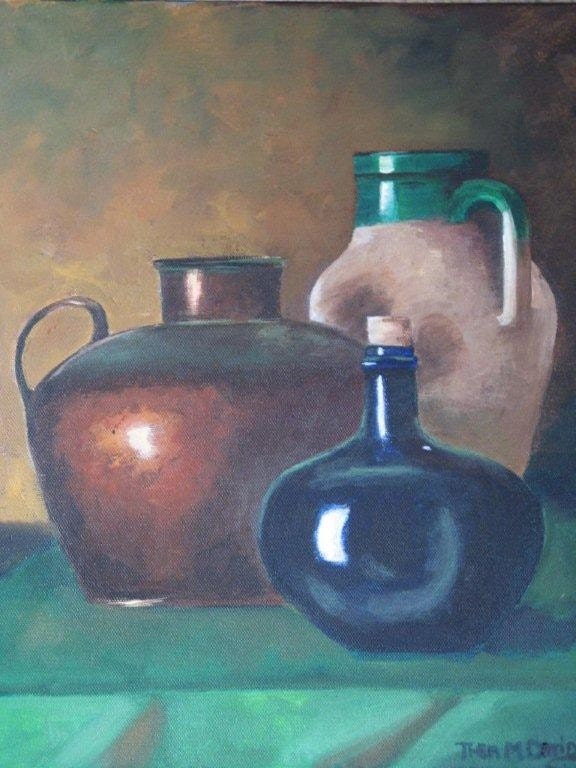 Glass, Copper, Ceramic - Original Acrylic & Oil Painting
