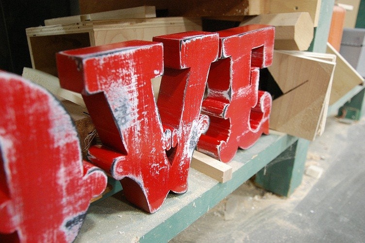 Stripped and weathered LOVE