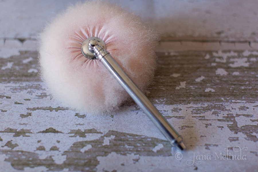 Art Deco Telescopic Pink Swansdown Powder Puff 1920