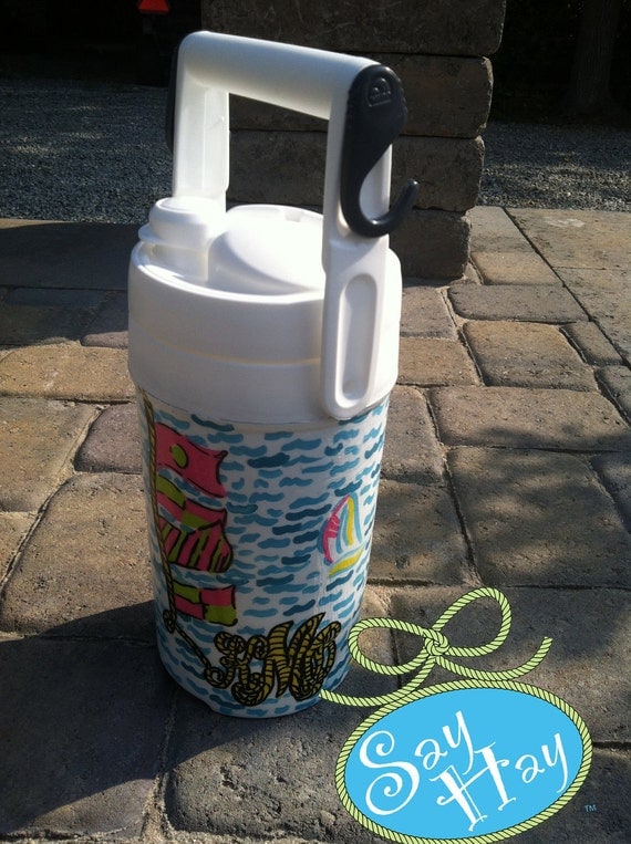 Personalized Monogram Cooler inspired by Lilly Pulitzer prints