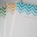 Chevron Stripe Personalized Stationery Flat Note Cards- Set of 12