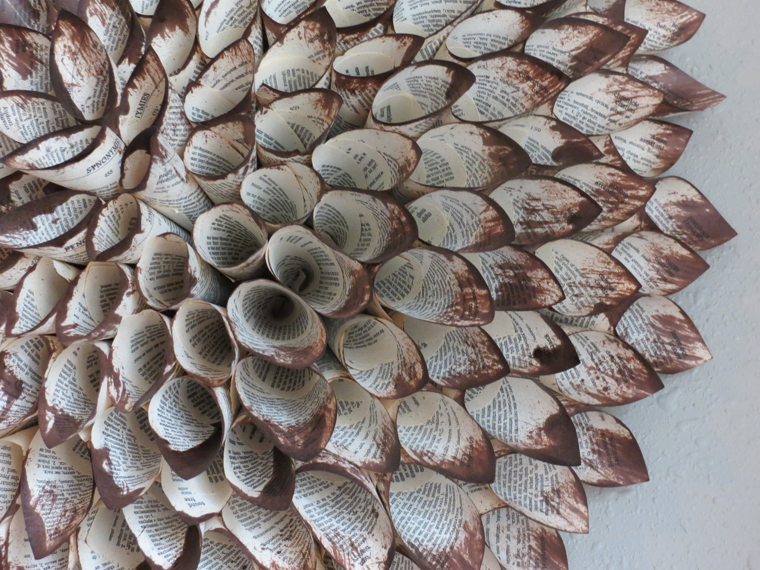 Vintage Book Wreath, Upcycled, Giant Paper Flower