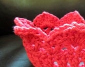 Crochet Baby Crown - Newborn Headband, Photography Prop, Red, Cotton