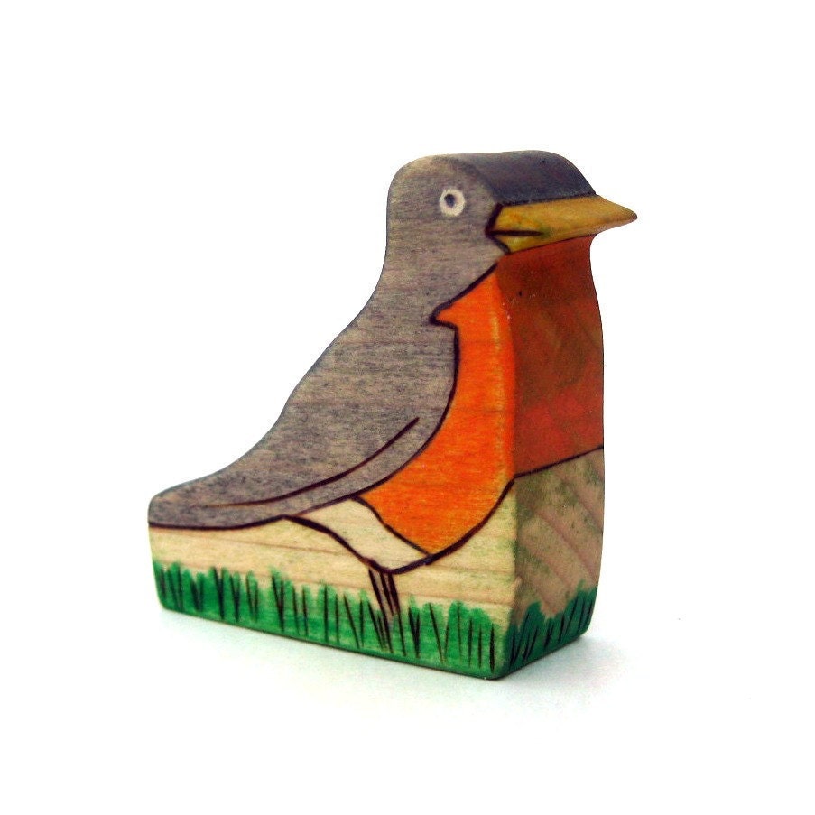 Robin Toy - Wood Toy - Animal Toy - Nature Table Toy