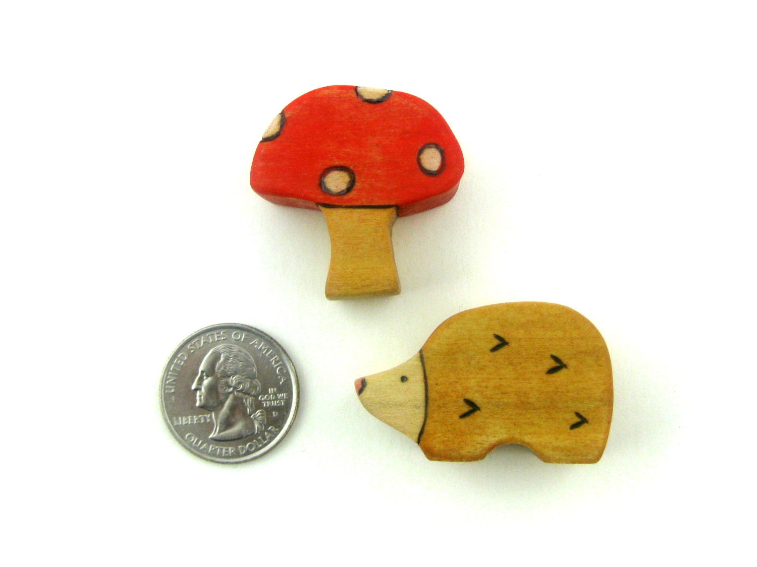 Hedgehog & Mushroom - Waldorf Toy - Wooden Toy