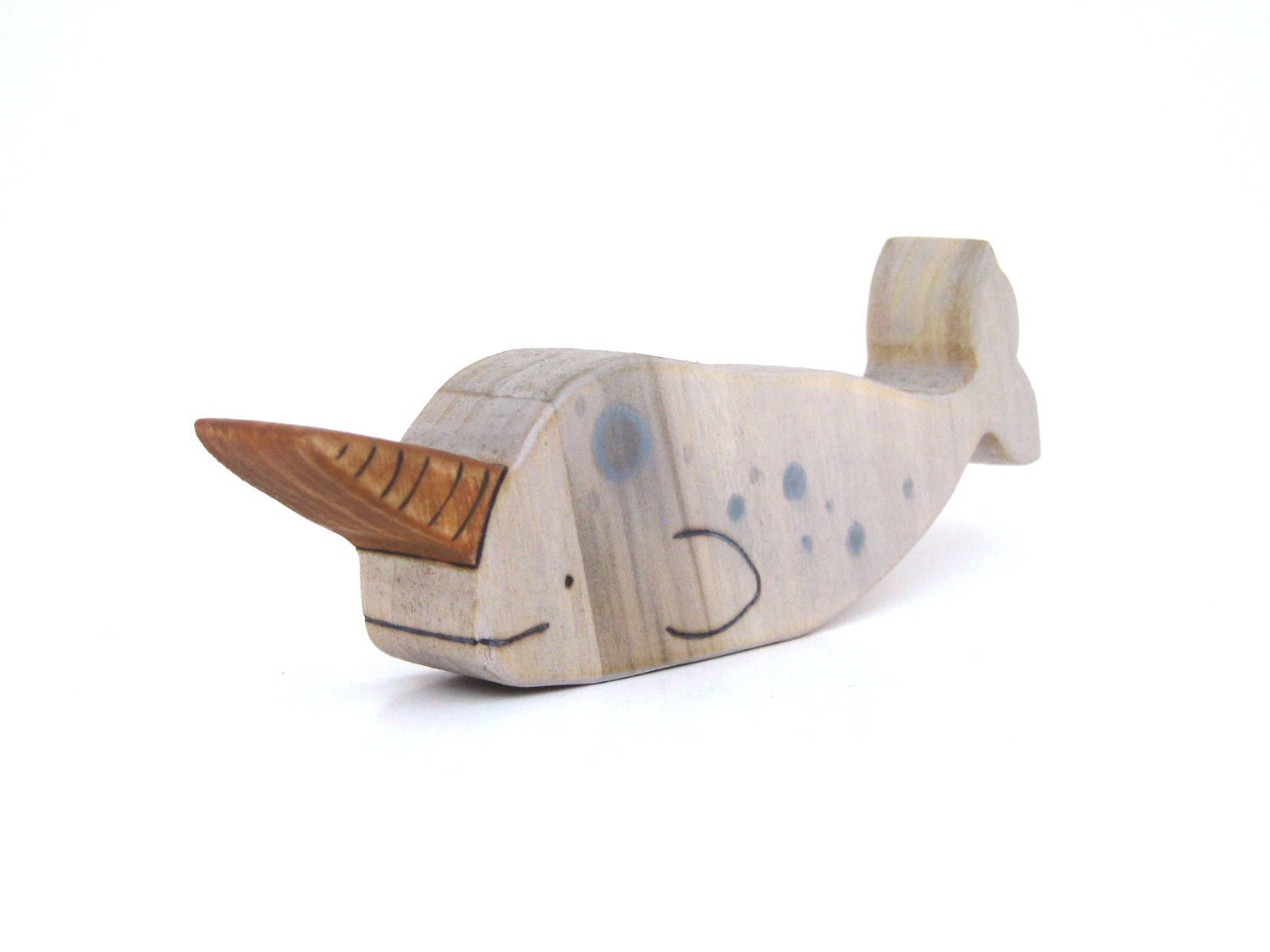 Narwhal Whale - Nautical Toy - Wood Toy - Waldorf Toy