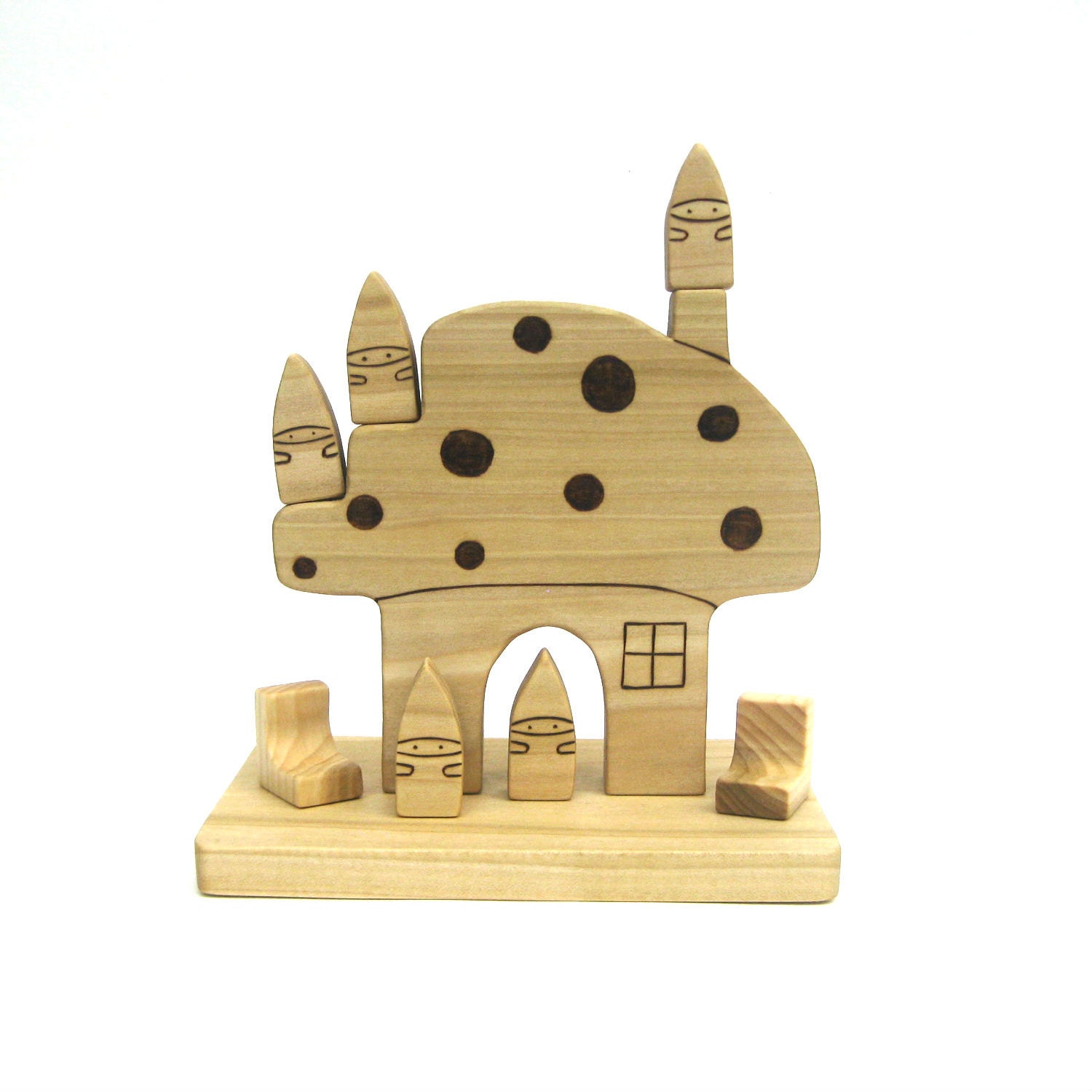 Mushroom & Gnomes Set - Waldorf Toy - Handmade Toy